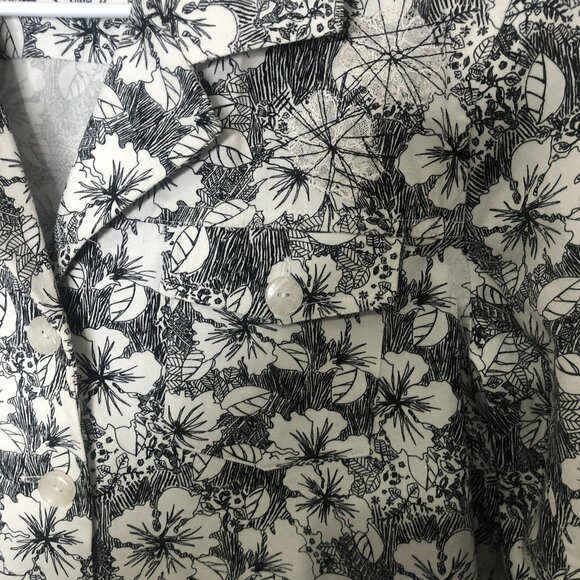 Christopher & Banks Jacket Womens Medium Black White Floral Embroidery - Picture 6 of 9